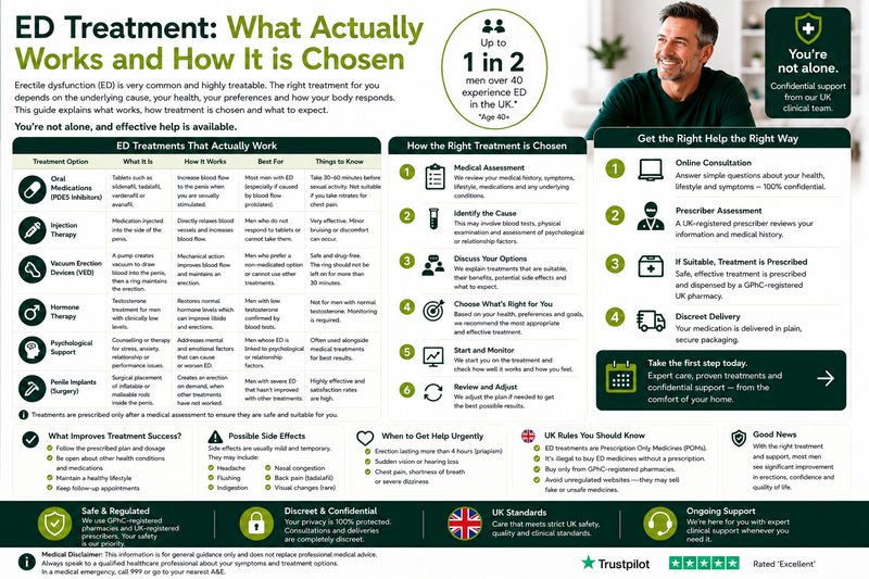 ED Treatment: What Actually Works and How It is Chosen