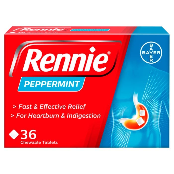 Rennie Peppermint Indigestion Tablets - 36 Pack