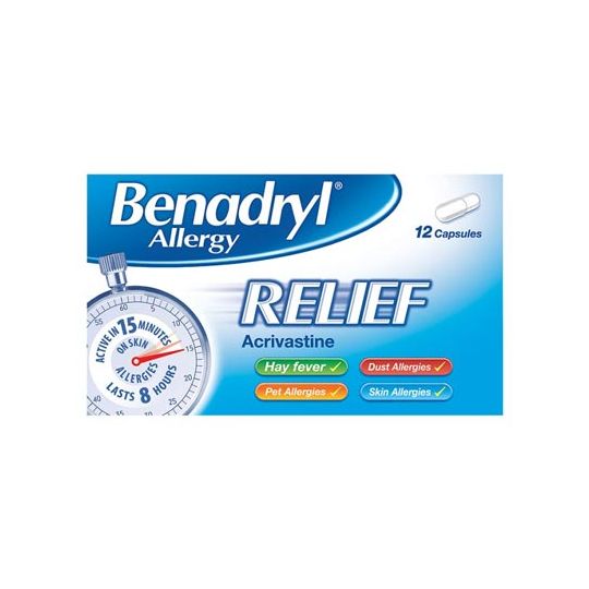 Benadryl Allergy Relief Capsules - 12 Pack