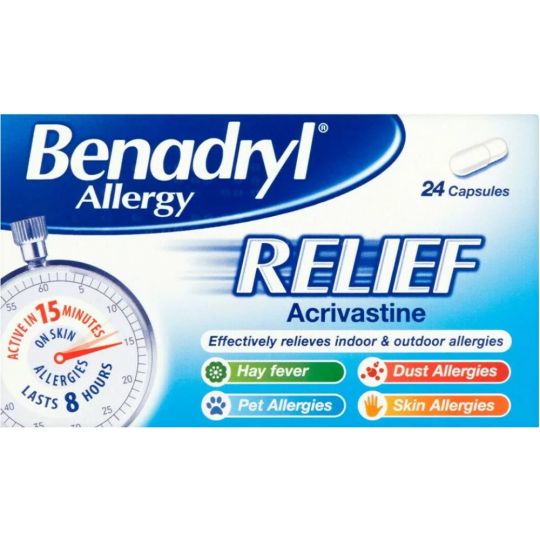 Benadryl Allergy Relief Capsules - 24 Pack