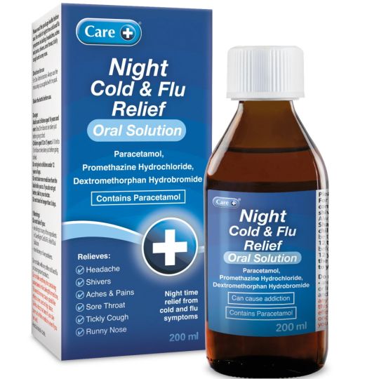 Care Night Cold & Flu Relief Oral Solution - 200ml