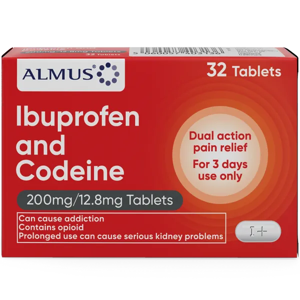 Almus Ibuprofen & Codeine 200mg/12.8mg Tablets - 32 Pack
