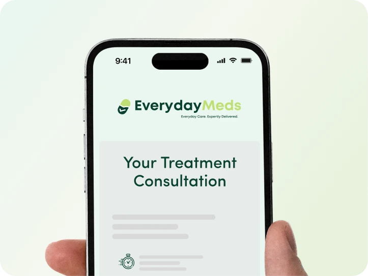 EverydayMeds online consultation on a mobile phone