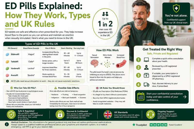 ED Pills Explained: How They Work, Types and UK Rules