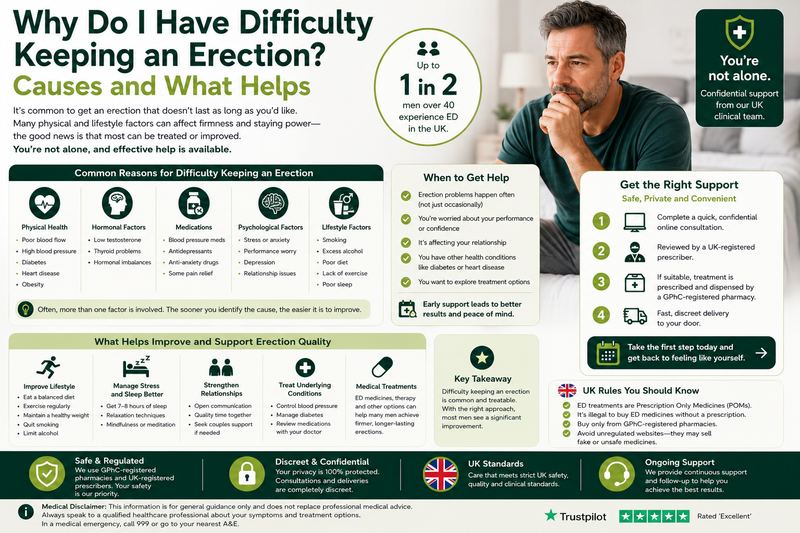 Why Do I Have Difficulty Keeping an Erection? Causes and What Helps