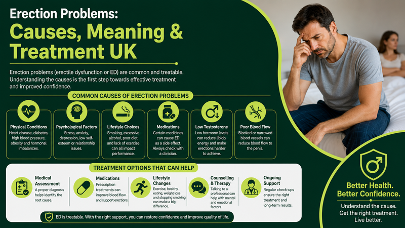 Erection Problems: Causes, Meaning & Treatment UK