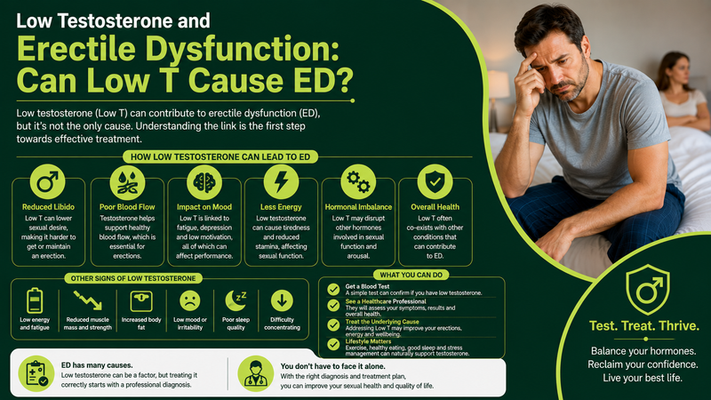 Low Testosterone and Erectile Dysfunction: Can Low T Cause ED?