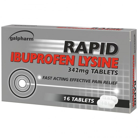 Galpharm Ibuprofen Lysine Tablets 342mg - 16 Pack