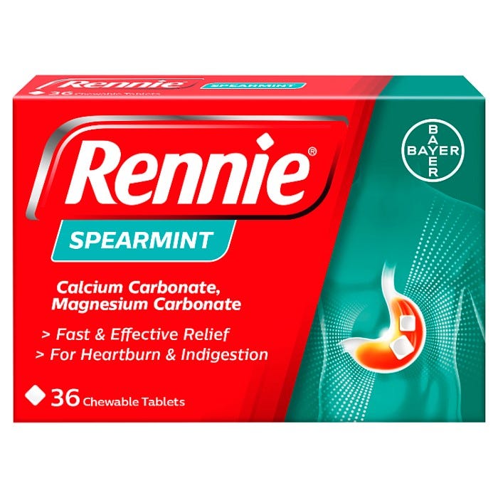 Rennie Spearmint Indigestion Tablets - 36 Pack