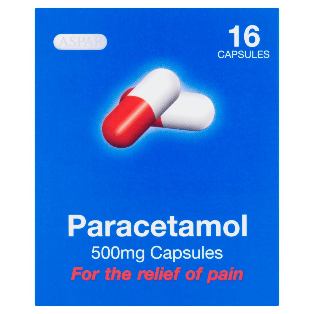 Aspar Paracetamol Capsules 500mg - 16 Pack