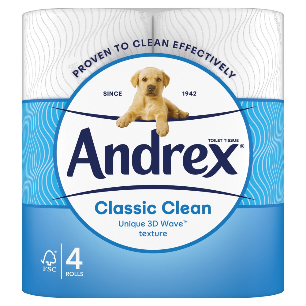 Andrex Toilet Roll Classic Clean 4 Rolls