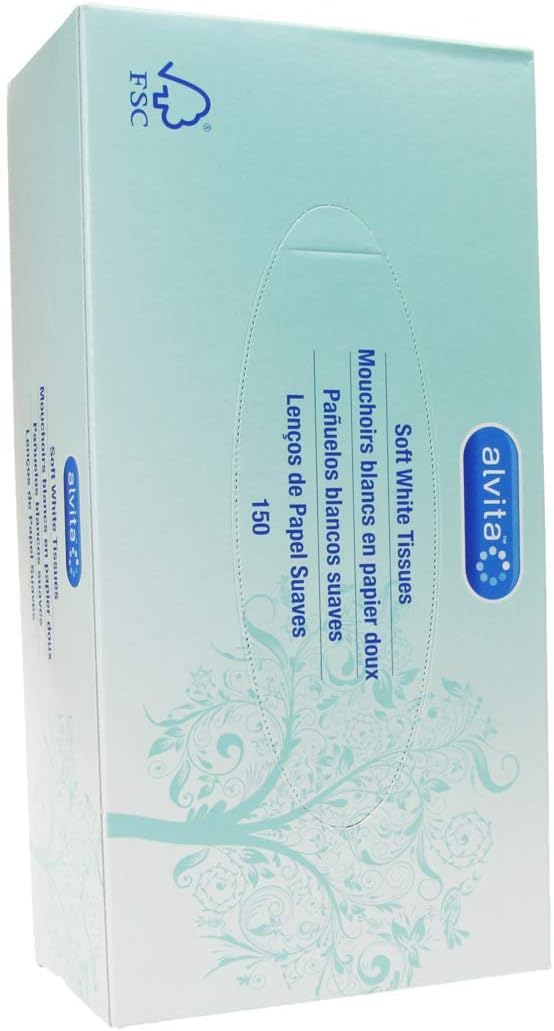 Alvita Soft White Tissues 2-Ply – 150 Pack