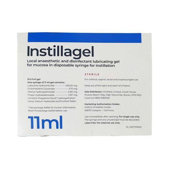 Instillagel Pre-filled Syringes - 10 x 11ml Syringes