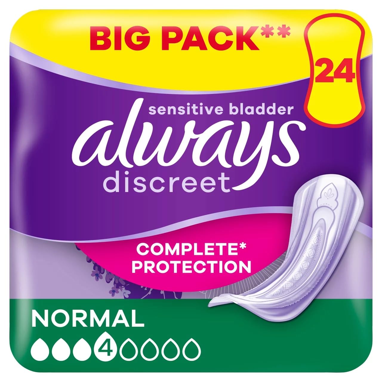 Always Discreet Normal Pads – 24 Pack