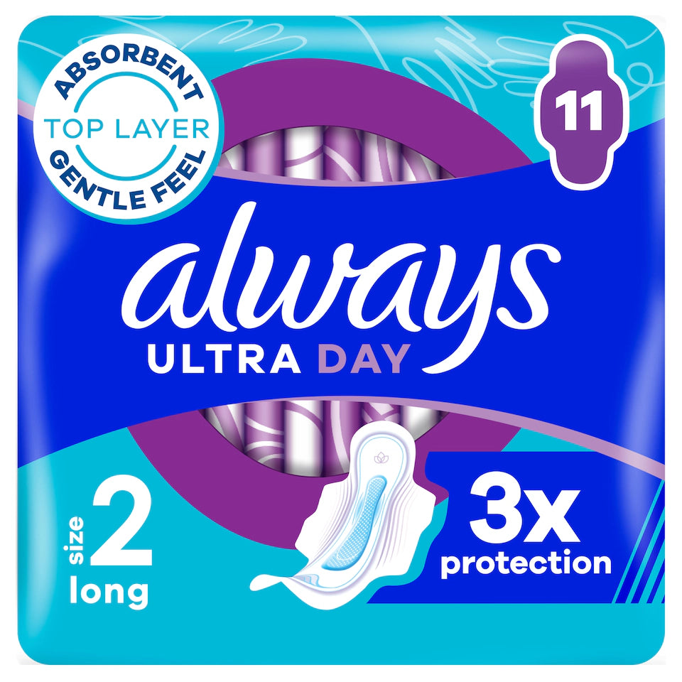 Always Ultra Sanitary Towels with Wings Size 2 – 11 Pack