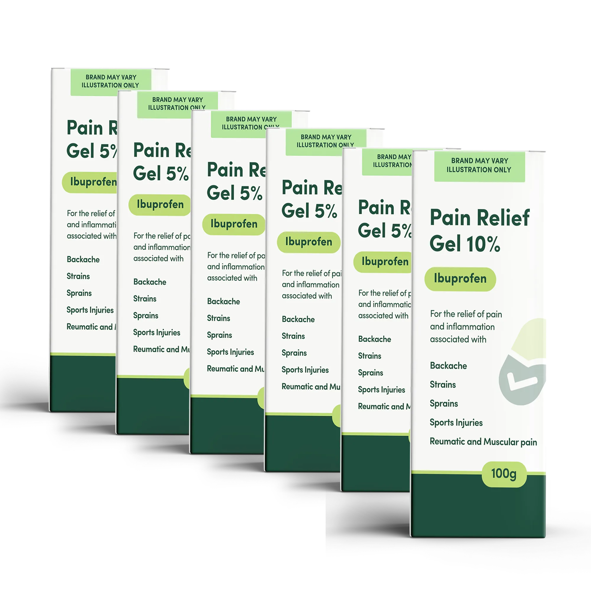 Ibuprofen 10% Pain Relief Gel – 100g (6 Pack)