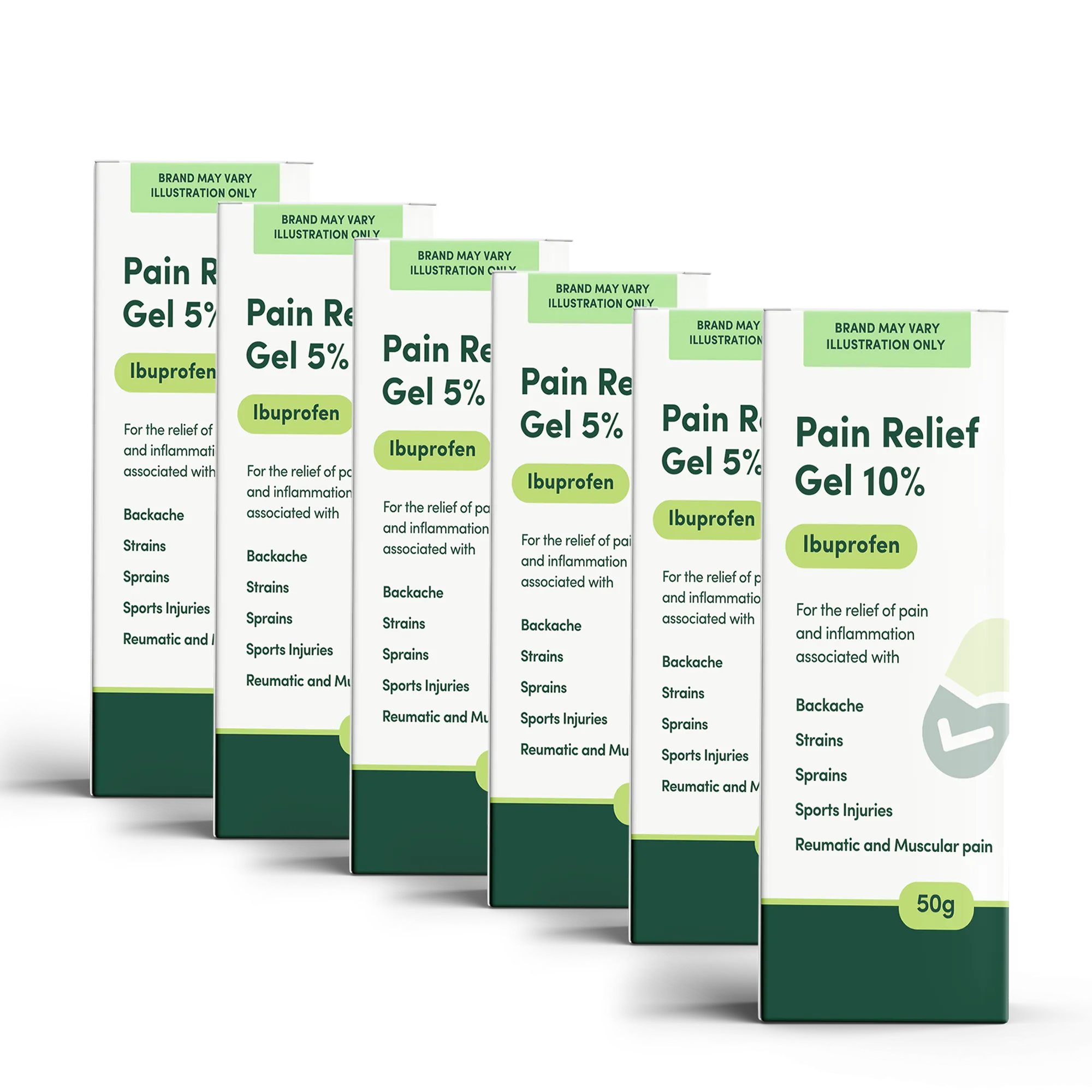 Ibuprofen 10% Pain Relief Gel – 50g (6 Pack)