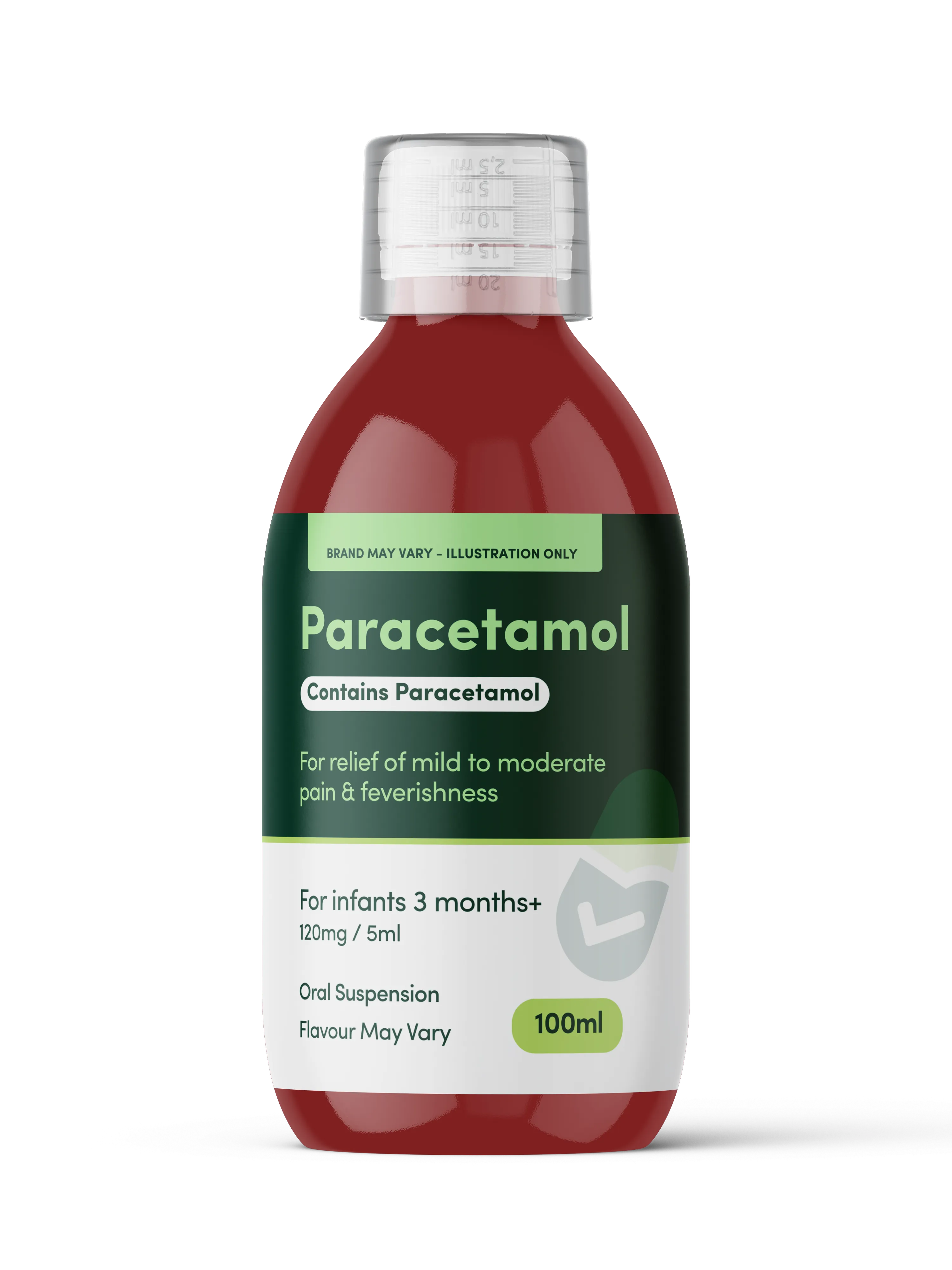 Paracetamol 120mg/5ml 3 Months+ Sugar Free Oral Suspension – 100ml