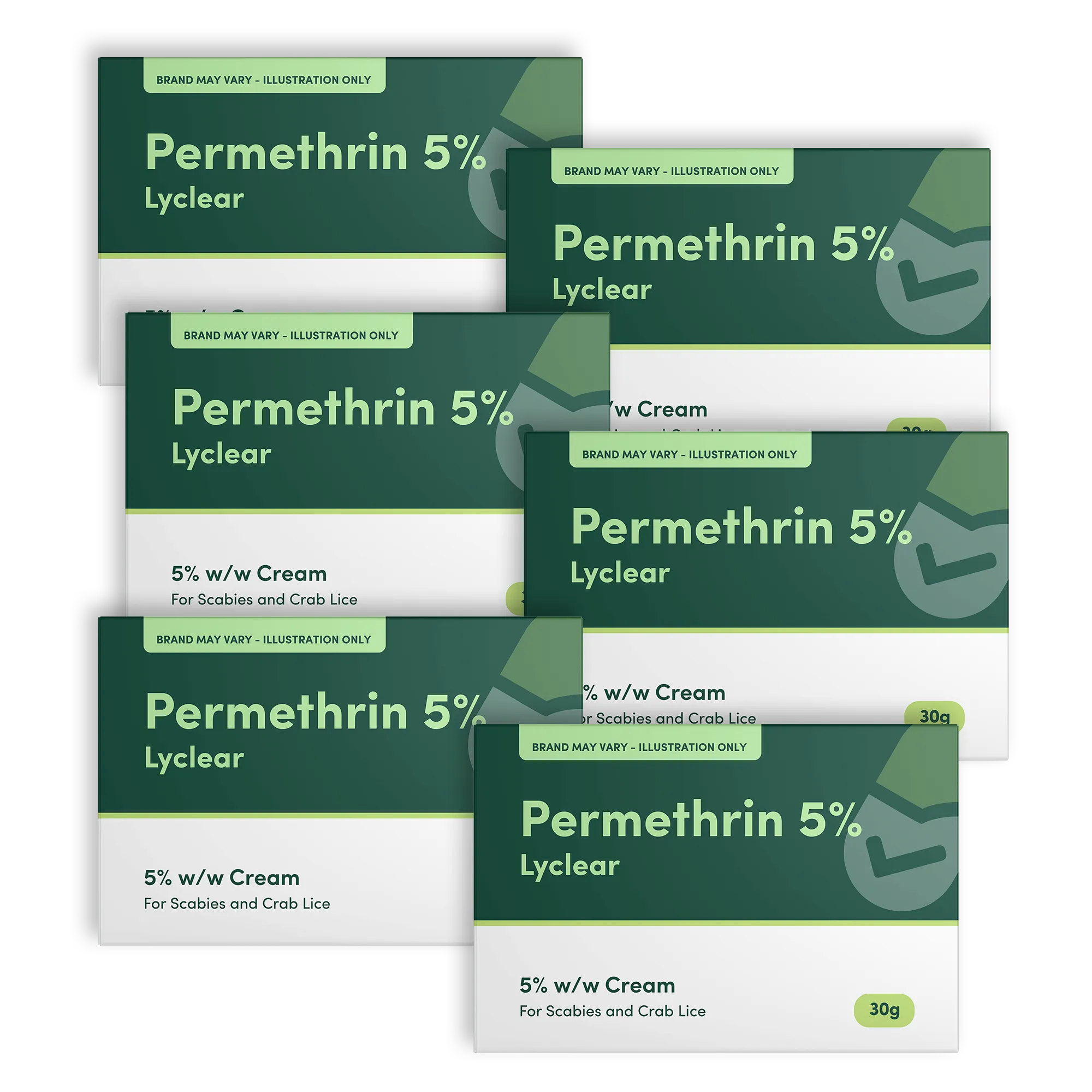 Permethrin (Lyclear) 5% Cream - 30g - 6 Pack