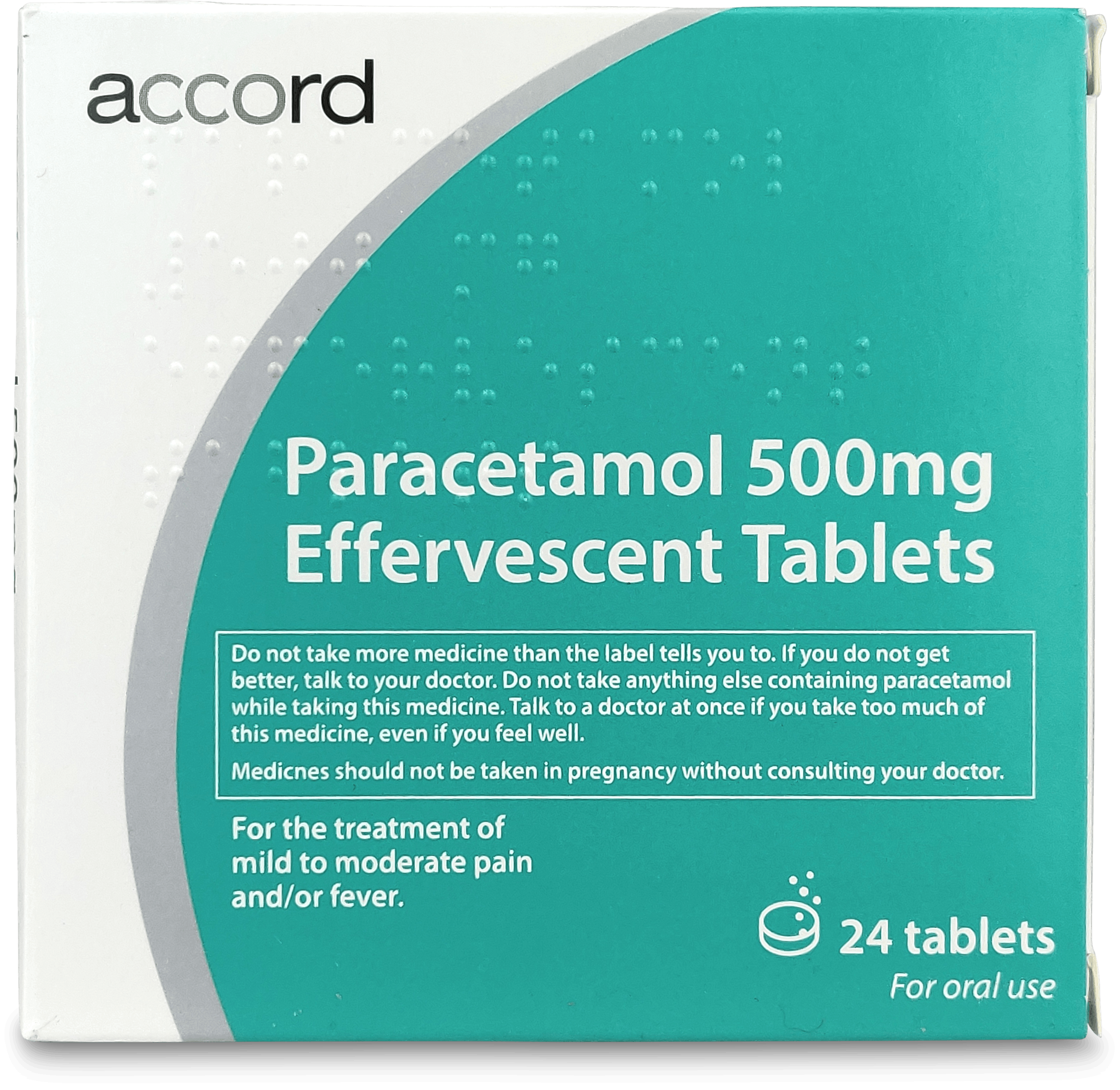Accord Paracetamol Effervescent Tablets 500mg - 24 Pack