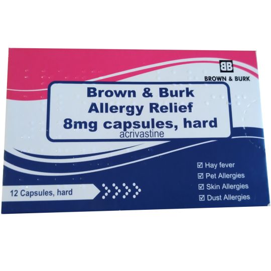 Acrivastine 8mg Capsules - 12 Pack