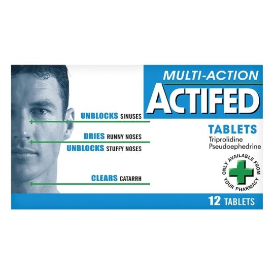 Multi-Action Actifed Tablets – 12 Pack