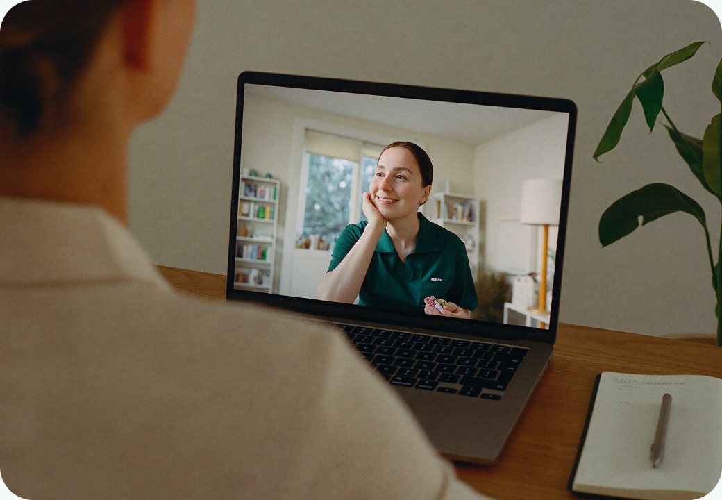 Patient on a video assessment with an EverydayMeds prescriber