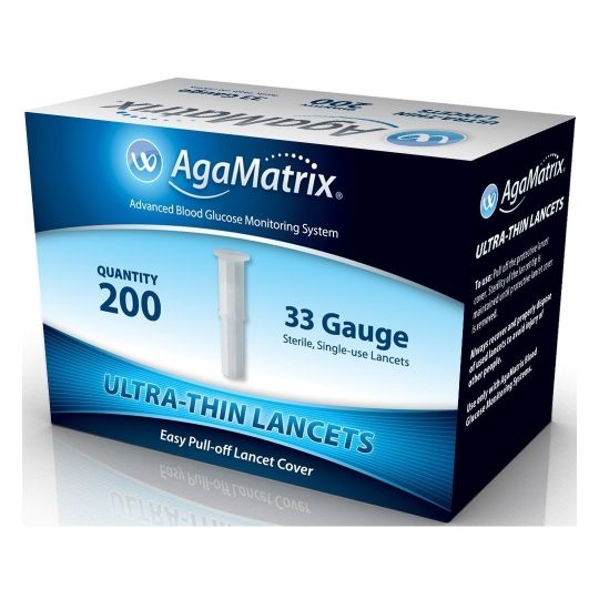 AgaMatrix Ultra-Thin Lancets 33G – 200 Pack