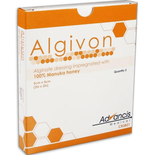 Algivon Honey Dressing 5cm x 5cm – 5 Pack