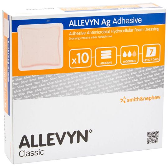 Allevyn AG Adhesive Dressing 17.5cm x 17.5cm – 10 Pack