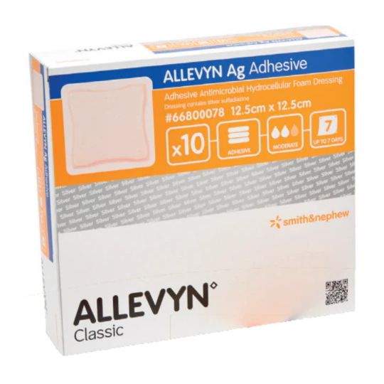 Allevyn AG Adhesive Dressing 12.5cm x 12.5cm – 10 Pack