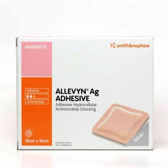 Allevyn AG Adhesive Dressing 10cm x 10cm – 10 Pack