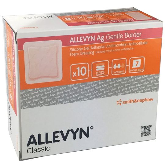 Allevyn AG Gentle Border Dressing 17.5cm x 17.5cm – 10 Pack