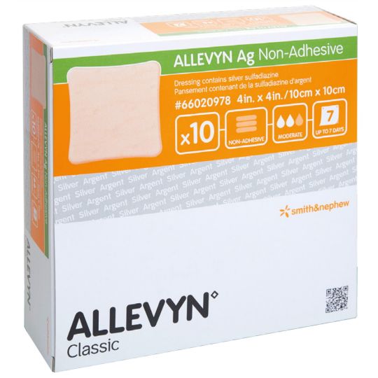 Allevyn AG Non-Adhesive Dressing 10cm x 10cm – 10 Pack