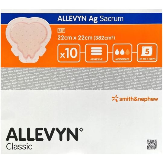 Allevyn AG Adhesive Sacrum Dressing 22cm x 22cm – 10 Pack
