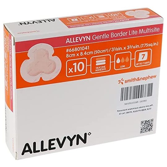 Allevyn Gentle Border Lite Multisite Lite Dressing 8cm x 8.4cm – 10 Pack