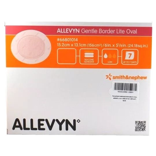 Allevyn Gentle Border Lite Oval Dressing 15.2cm x 13.1cm – 10 Pack