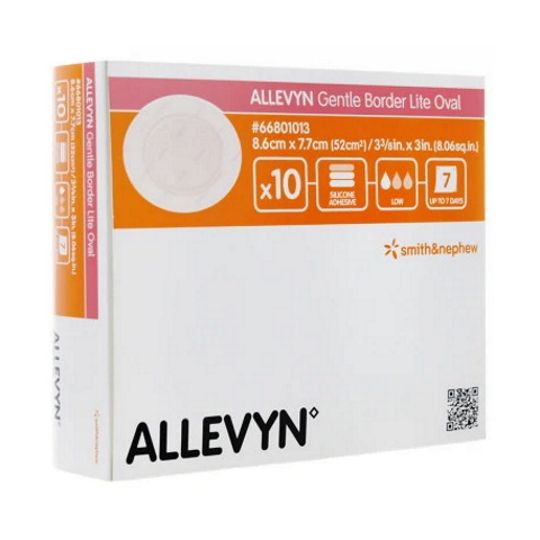 Allevyn Gentle Border Lite Oval Dressing 8.6cm x 7.7cm – 10 Pack