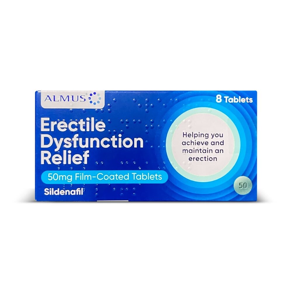 Almus Erectile Dysfunction Relief Tablets 50 mg – 8 Pack