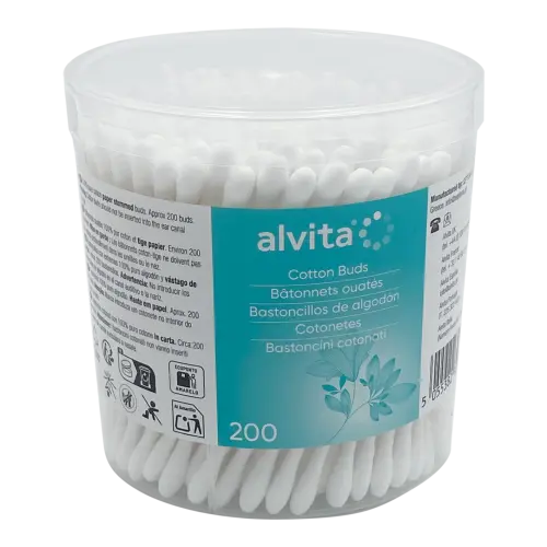 Alvita Cotton Buds Paper Stemmed – 200 Pack