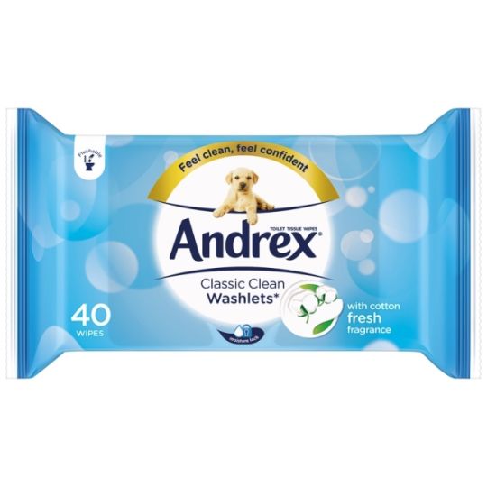 Andrex Classic Clean Washlets - 40 Pack