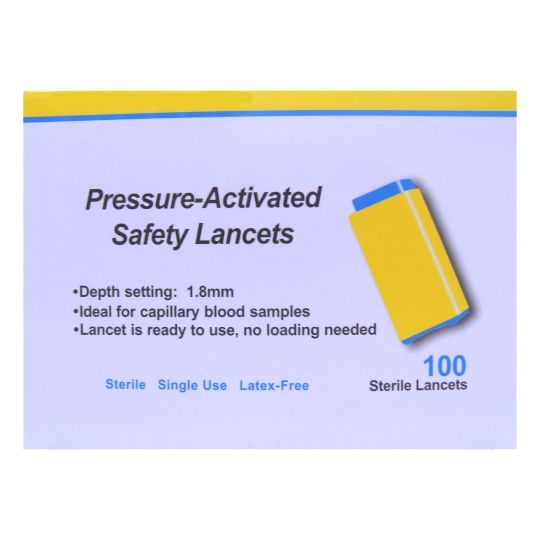 Apollo Pressure-Activated Safety Lancets 28G – 100 Pack
