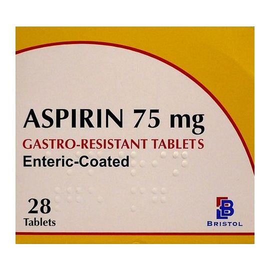 Almus Aspirin 75mg Gastro-resistant Tablets – 28 Pack