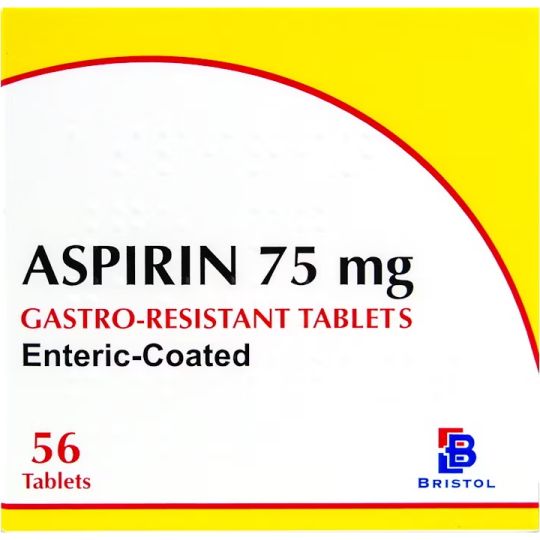 Aspirin 75mg Gastro-Resistant Tablets - 56 Pack
