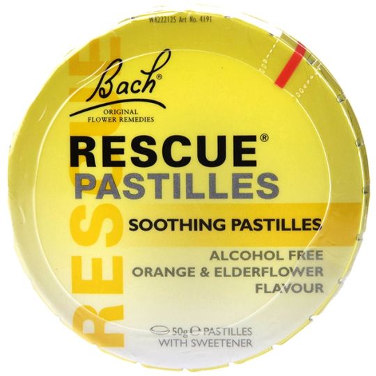 Bach Rescue Orange & Elderflower Flavour Soothing Pastilles – 50g