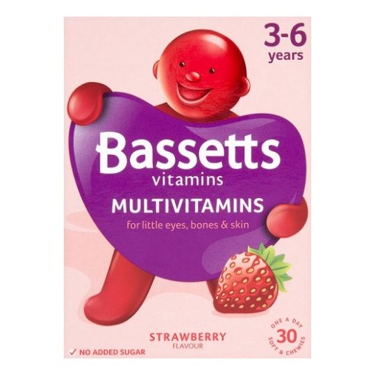 Bassetts 3-6 Years Multivitamins Strawberry Flavour – 30 Pack