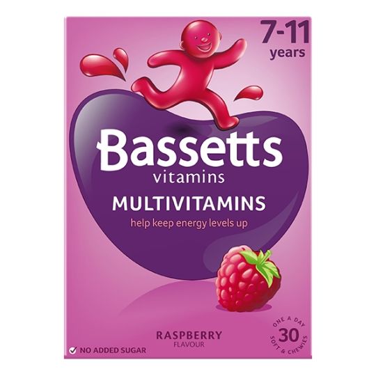 Bassetts 7-11 Years Multivitamins Raspberry Flavour – 30 Pack