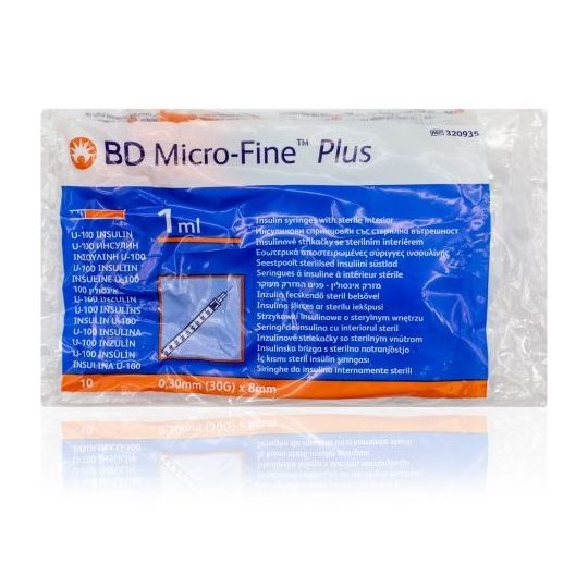 BD Micro-Fine+ U-100 Insulin Syringe Needles 1ml 30g 0.3mm – 10 Pack