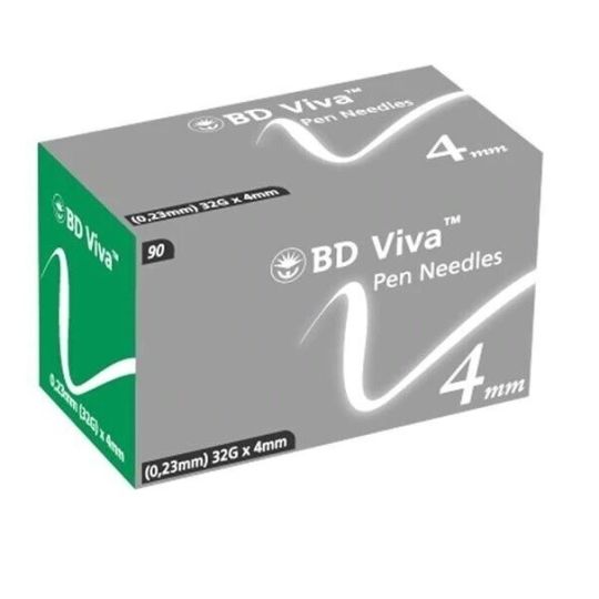 BD Viva 4mm/32g Needles – 90 Pack