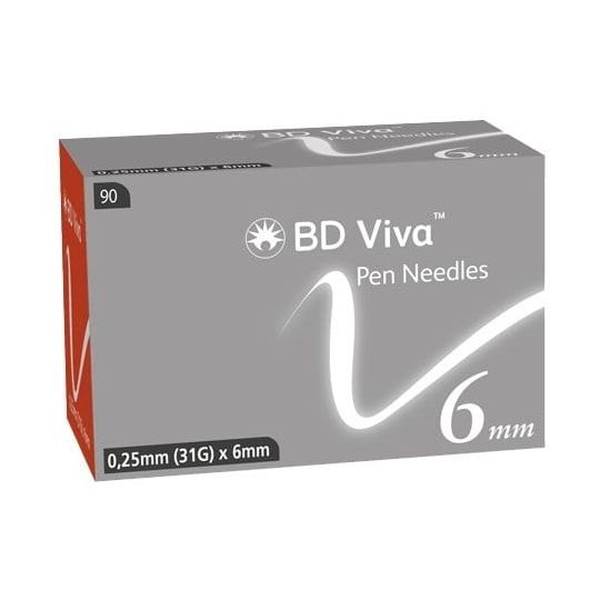BD Viva 6mm/31G Needles - 90 Pack